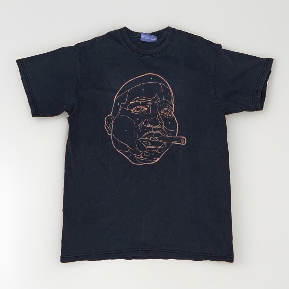 Jeff Staple Biggie Smalls Graphic T-Shirt Black Medium Distressed 19x27 Faded